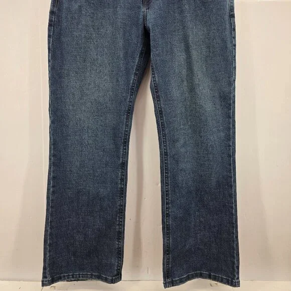 T.K. Axel Jeans Mens 36x32 Slim Boot Stretch Blue Denim Embroidered Pockets - Picture 12 of 13